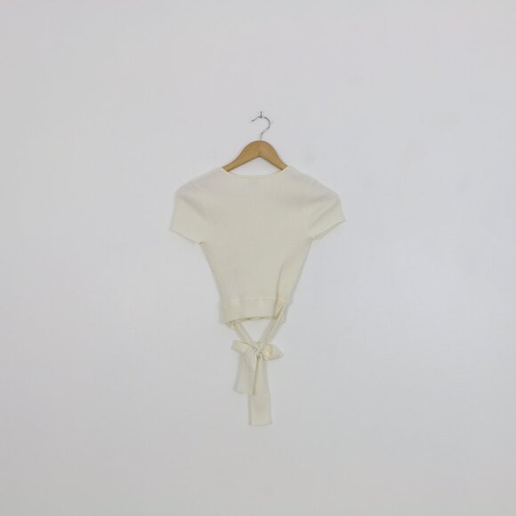 *Wilfred all tied up sweater Short-sleeve wrap white sweater - Picture 8 of 8